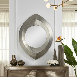 Glam Wall Mirror - Metallic Modern Metal Accent Mirror for Home, Office, Bedroom, or Living Room - Decorative Statement Piece - 36" Gold - 1 of 4
