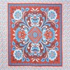 HomeRoots 88" X 84" Red Blue And White Floral Cotton Hanging Tapestry - 4 of 4