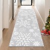 Christmas Door Mat Snowflake Welcome Rug, Washable Non-Slip Bathroom Mat, Festive Indoor Front Door Carpet for Bedroom, Entryway, or Kitchen - 3 of 4