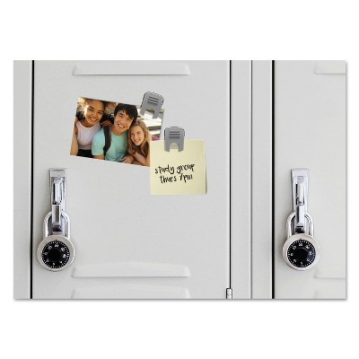 Advantus Magnetic/Adhesive Clips 1 1/4" x 1 3/4" Gray 10/Box 91172