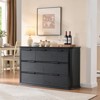 ORRD 52" Modern Fluted Dresser with 7 Drawers, Wood Bedroom Chest & TV Stand, Storage Cabinet with Anti-Tip, Farmhouse Curved Design，Black - 2 of 4