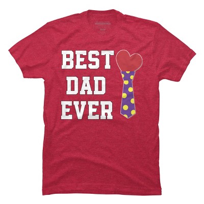 Men's Design By Humans Best Dad Ever Heart Tie By sukhendu12 T-Shirt