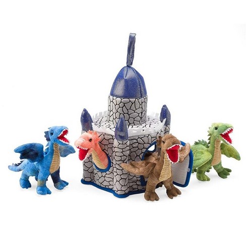 Hearthsong Plush Dragon Portable Play Set Includes Four 6 H Winged Dragons And 12 H X 8 Sq Castle For Kids Imaginative Play Target