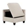 Modern Living Room Furniture Beige Corner Seat with Storage Corduroy Fabric Upholstery 1pc Modular piece - 3 of 4