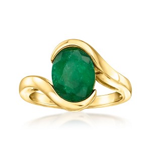Ross-Simons 2.70 Carat Emerald Swirl Ring in 18kt Gold Over Sterling - 1 of 4