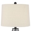 360 Lighting Hudson Rustic Accent Table Lamps 23" High Set of 2 Bronze Clear Glass USB Charging Port Drum Shade for Bedroom Living Room Bedside Desk - 3 of 4