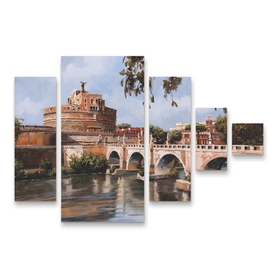 Trademark Fine Art Guido Borelli Castel Sant Angelo 5 Piece Panel Set Art