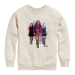 Girls' - Monster High - Clawdeen, Draculaura, Frankie Graphic Long Sleeve Fleece Sweatshirt - 1 of 4