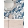 NuWallpaper Blue Palmero Peel and Stick Wallpaper: Removable Self-Adhesive Floral Botanical PVC, 20.5" x 216", Multicolored - 3 of 4