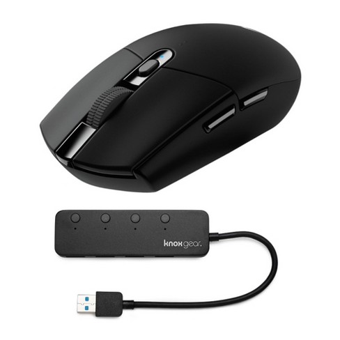 Logitech G305 Lightspeed Wireless Gaming Mouse (black) With 4 Port Usb 3.0 : Target