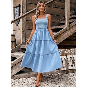 target tiered maxi dress Women's Square Neck Tiered Maxi Dress Smocked Strappy : Target