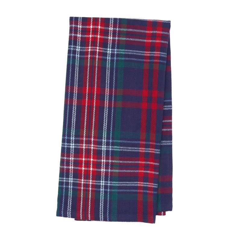 C&F Home 27' X 18" Douglas Plaid Woven Cotton Kitchen Dish Towel, Red White and Blue Plaid, 1 of 5