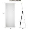 Acekool Arched Full Length Mirror 65"x22", Floor, Wall Mounted or Leaning, HD Explosion-Resistant Glass, Black Frame, Full Body Mirror - 2 of 4