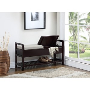 Airsurfer Storage Shoe Bench with Hidden Compartment and Cushioned Seat for Entryway and Living Room - 1 of 4