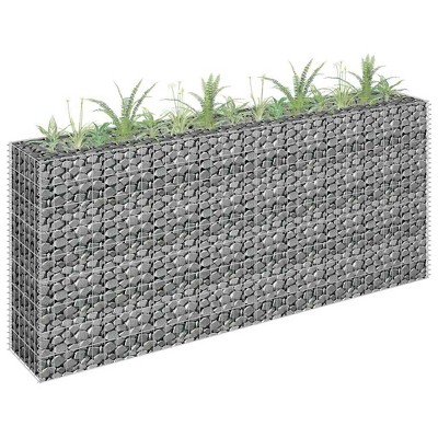 vidaXL Gabion Raised Bed Silver Galvanized steel Large Durable