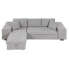Dexmalle 3 Seat Sectional Pull Out Sleeper Sofa with Storage Chaise and 2 Stools - 2 of 4