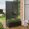 PexFix 71" x 47" Tall Wrought Iron Garden Trellis with Planter Box Black Outdoor Plant Support for Climbing Flowers Vines Patio Yard Decor - 2 of 4