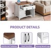 Farmhouse Dresser Nightstand End Table 2-Door Cabinet Bed Side Table with Charging Station White/Oak - 4 of 4