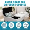 Home Imports Emporium Square Tufted Ottoman with Lift-Top Design in White - 4 of 4