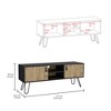 47.6" Dual-Tone Manufactured Wood TV Stand with Hairpin Legs, Two Doors, Open Shelves, and Cable Management for Living Room - 3 of 4