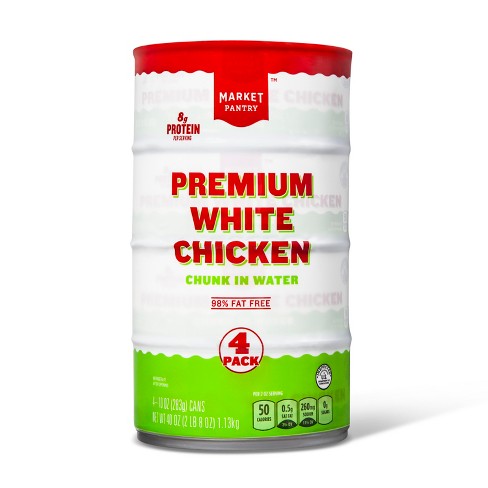 Premium White Chicken Chunk In Water 4ct 10oz Market Pantry