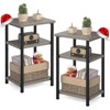 Gulches Modern 3-Layer Coffee Table, Adjustable Height & Storage Shelves, Gray, Space-Saving for Home/Office, Set of Two - 2 of 4