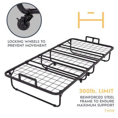 Heyward Twin Folding Bed with Memory Foam Mattress and Metal Frame