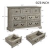 Farmhouse 7 Drawers Dresser for Bedroom, Rustic Chest of Drawers with Natural Texture, Vintage Design - 3 of 4
