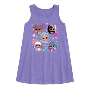 Girls' - LOL Surprise! - Winter Dolls Graphic Sleeveless Aline Dress - 1 of 3