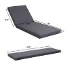 Okak Premium Acacia Patio Chaise Lounge with Wide Base&Water-Resistant Cushion,4"Thick Outdoor Long Chair Pool Chaise for Deck,Poolside - 4 of 4