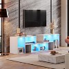 GALAXHERO Modern Deformable Television Stand with LED Strips, Entertainment Center, Media TV Console for Living Room and Bed Room, White - 3 of 4