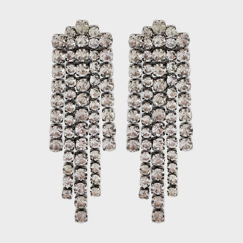 Hematite Diamond Crystal Showstopper Earrings A New Day Black Target