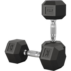 Coucheta Hex Dumbbell Sets - Anti-Roll Design with Cast Iron Core & Rubber Coating for Home Strength Training, Multiple Weights Available - 1 of 4