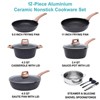 SKONYON 12pc Nonstick Ceramic Cookware Set Granite Coated Pots and Pans - 4 of 4