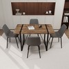 NicBex 55" Dining Table Set for 4 Modern Rectangular Dark Wood Dining Table with 4 Suede Chairs - 4 of 4