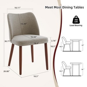 Modern Dining Chair Set of 2, Upholstered Accent Side Chairs, Fabric Side Dining Room Chairs with Wood Legs for Kitchen Dining Room Restaurant - 1 of 4