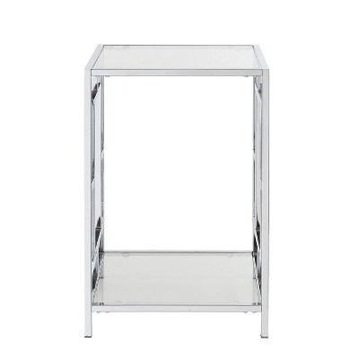 Town Square Chrome End Table Clear Glass/Chrome Frame - Breighton Home