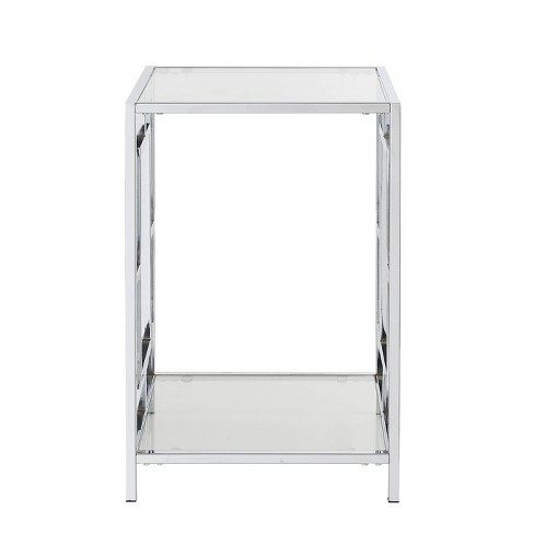 Town Square Bar Cart Clear Glass/mirror/chrome - Breighton Home : Target