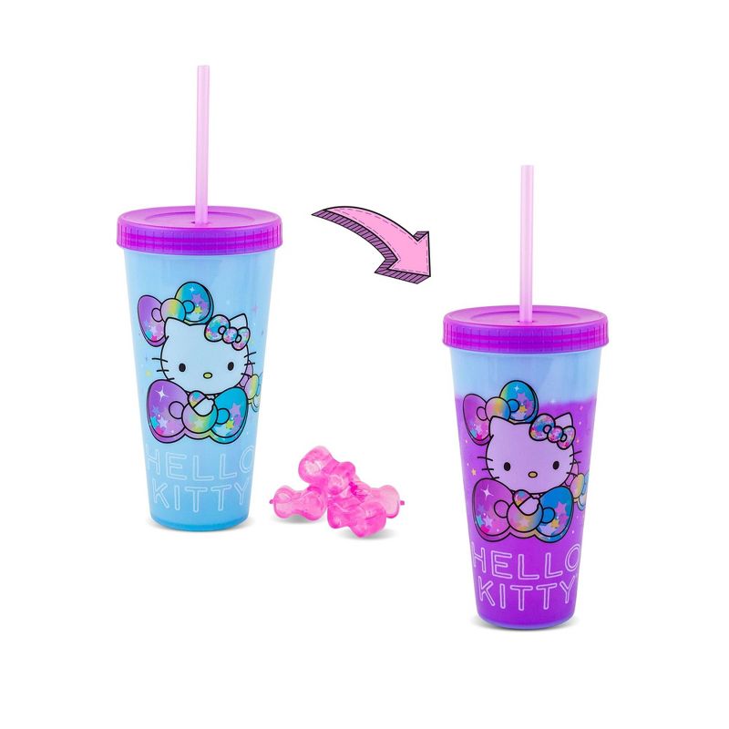 Silver Buffalo Sanrio Hello Kitty Starshine Color-Changing Plastic Tumbler | Holds 24 Ounces, 1 of 7