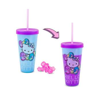 Silver Buffalo Sanrio Hello Kitty Starshine Color-Changing Plastic Tumbler | Holds 24 Ounces