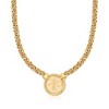 Ross-Simons Italian 18kt Gold Over Sterling Replica Lira Coin Byzantine Necklace - 3 of 4