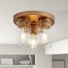 Dewdrop 3-Light Semi Flush Mount Ceiling Light Bronze Finish & Clear Glass Shades - 3 of 4