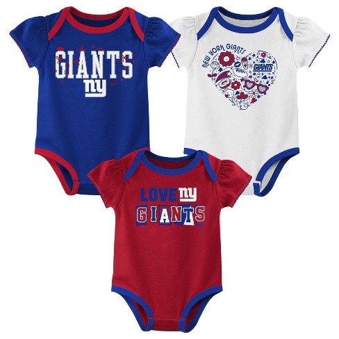 NFL New York Giants Infant Girls' 3pk White Bodysuit - image 1 of 4