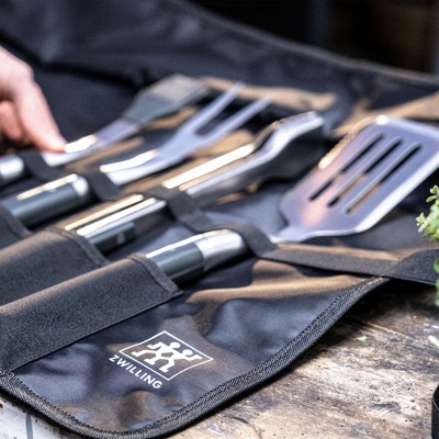 ZWILLING Stainless Steel 5-Piece Grill Tool Set with Black Wrap