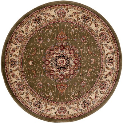 Lyndhurst Lnh329 Power Loomed Area Rug - Sage/ivory - 8' Round ...