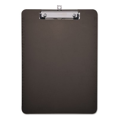 UNIVERSAL Plastic Clipboard with Low Profile Clip 1/2" Cap 8 1/2 x 11 Translucent Black 40311