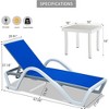 SKRAN Adjustable Aluminum Outdoor Pool Patio Chaise Lounge with Arm All Weather Pool Chairs for Outside,Beach - 3 of 4