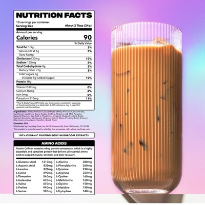 Everyday Dose Vanilla Protein Coffee + 100% Arabica Functional Instant Mushroom Coffee - 8.45oz