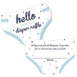 Big Dot of Happiness Hello Little One - Blue and Silver - Diaper Shaped Raffle Ticket Inserts - Boy Baby Shower Diaper Raffle Game - Set of 24