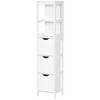 kleankin Tall Bathroom Cabinet, Slim Bathroom Storage Cabinet, Narrow Floor Cabinet with 3 Drawers and 2 Open Shelves, Linen Tower for Small Space - 4 of 4